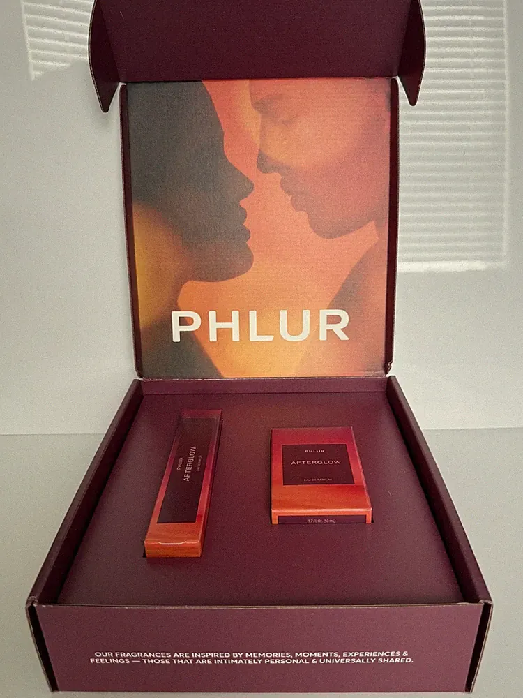 Phlur “AFTERGLOW” Eau De Parfum Gift Set Duo 1.7 oz and 9.5 ml NIB